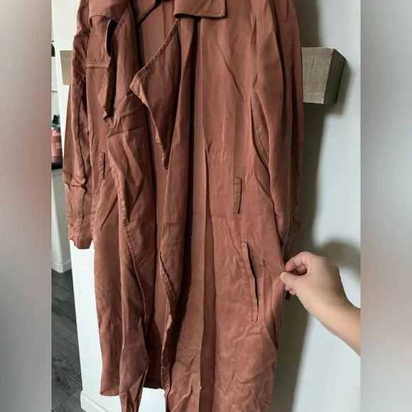Badgley Mischka Terracotta Trench Coat - Picture 8 of 12